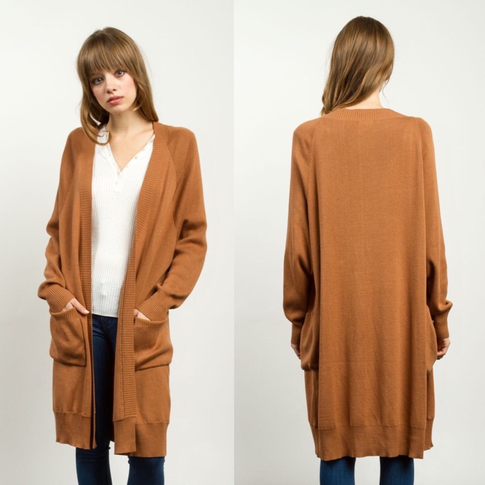 ARABETH Long Cardigan - BURGUNDY - Picture 3 of 3